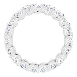 Platinum Oval Natural Diamond Shared U-Prong Eternity Band – 5x3 mm Stones - view 2