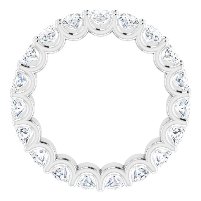 Platinum Oval Natural Diamond Shared U-Prong Eternity Band – 5x3 mm Stones - view 2