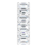 Platinum Emerald Natural Diamond Shared U-Prong Eternity Band – 6x4 mm Stones - view 4
