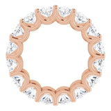 14K Gold Oval Natural Diamond Shared U-Prong Eternity Band – 6x4 mm Stones - Rose Gold - view 2