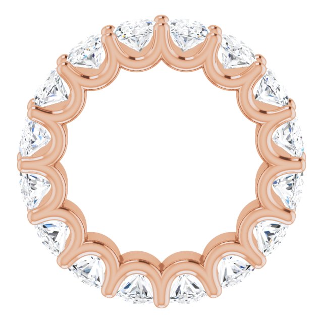 14K Gold Oval Lab-Grown Diamond Shared U-Prong Eternity Band – 6x4 mm Stones - Rose Gold - view 2