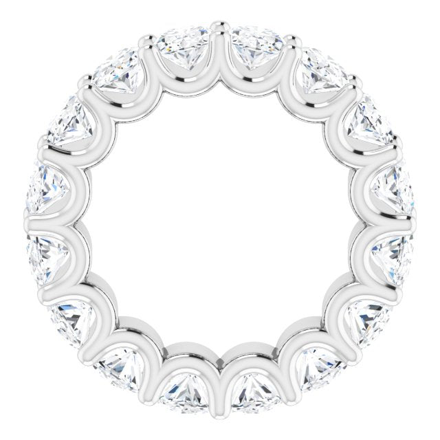 Platinum Oval Natural Diamond Shared U-Prong Eternity Band – 6x4 mm Stones - view 2