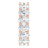 14K Gold Oval Lab-Grown Diamond Shared U-Prong Eternity Band – 6x4 mm Stones - Rose Gold - view 4