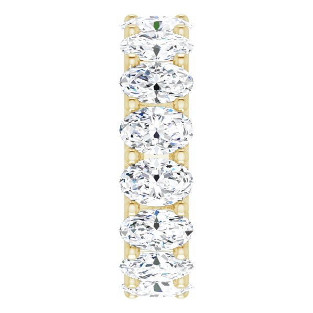 14K Gold Oval Lab-Grown Diamond Shared U-Prong Eternity Band – 6x4 mm Stones - Yellow Gold - view 4