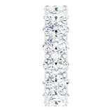 Platinum Oval Lab-Grown Diamond Shared U-Prong Eternity Band – 6x4 mm Stones - view 4