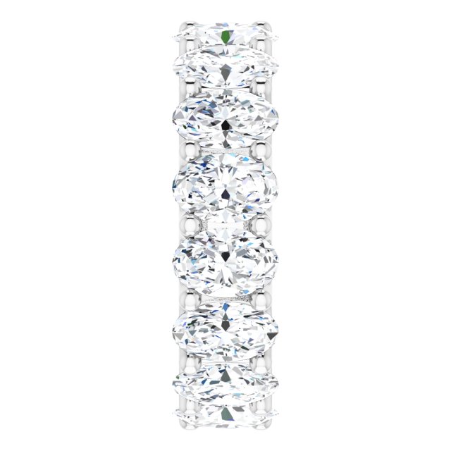 Platinum Oval Lab-Grown Diamond Shared U-Prong Eternity Band – 6x4 mm Stones - view 4