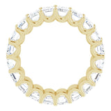14K Gold Emerald Lab-Grown Diamond Shared U-Prong Eternity Band – 5x3 mm Stones - Yellow Gold - view 2