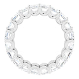 14K Gold Emerald Lab-Grown Diamond Shared U-Prong Eternity Band – 5x3 mm Stones - White Gold - view 2
