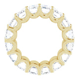 14K Gold Emerald Lab-Grown Diamond Shared U-Prong Eternity Band – 6x4 mm Stones - Yellow Gold - view 2