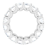 Platinum Emerald Lab-Grown Diamond Shared U-Prong Eternity Band – 6x4 mm Stones - view 2