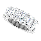Platinum Emerald Lab-Grown Diamond Shared U-Prong Eternity Band – 6x4 mm Stones - view 5