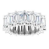 Platinum Emerald Lab-Grown Diamond Shared U-Prong Eternity Band – 6x4 mm Stones - view 3