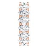 14K Gold Oval Lab-Grown Diamond Shared U-Prong Eternity Band – 6x4 mm Stones - Rose Gold - view 4