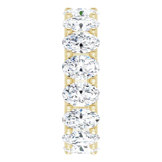 14K Gold Oval Lab-Grown Diamond Shared U-Prong Eternity Band – 6x4 mm Stones - Yellow Gold - view 4