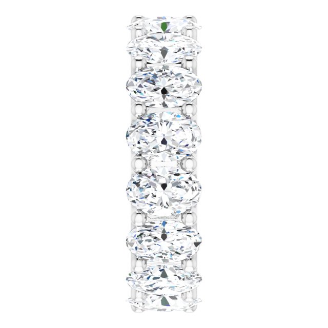 Platinum Oval Lab-Grown Diamond Shared U-Prong Eternity Band – 6x4 mm Stones - view 4