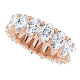 14K Gold Oval Lab-Grown Diamond Shared U-Prong Eternity Band – 6x4 mm Stones - Rose Gold - view 5