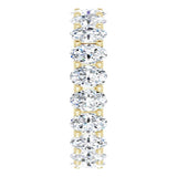 14K Gold Oval Lab-Grown Diamond Shared U-Prong Eternity Band – 5x3 mm Stones - Yellow Gold - view 4