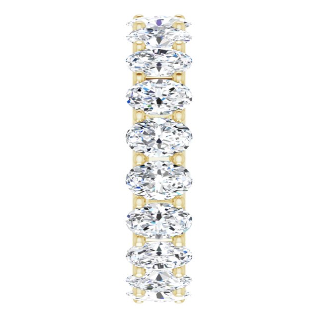 14K Gold Oval Lab-Grown Diamond Shared U-Prong Eternity Band – 5x3 mm Stones - Yellow Gold - view 4