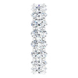 Platinum Oval Natural Diamond Shared U-Prong Eternity Band – 5x3 mm Stones - view 4