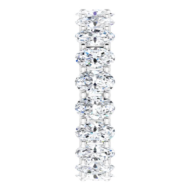 Platinum Oval Natural Diamond Shared U-Prong Eternity Band – 5x3 mm Stones - view 4