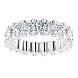 Platinum Oval Lab-Grown Diamond Shared U-Prong Eternity Band – 5x3 mm Stones - view 3