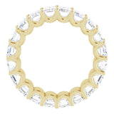 14K Gold Emerald Lab-Grown Diamond Shared U-Prong Eternity Band – 5x3 mm Stones - Yellow Gold - view 2
