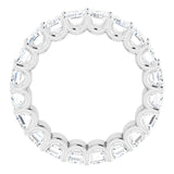 Platinum Emerald Natural Diamond Shared U-Prong Eternity Band – 5x3 mm Stones - view 2