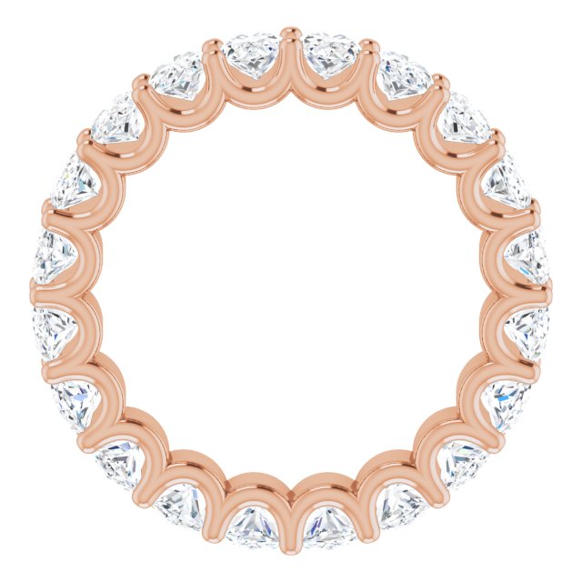 14K Gold Oval Lab-Grown Diamond Shared U-Prong Eternity Band – 5x3 mm Stones - Rose Gold - view 2