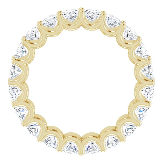14K Gold Oval Lab-Grown Diamond Shared U-Prong Eternity Band – 5x3 mm Stones - Yellow Gold - view 2