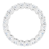Platinum Oval Natural Diamond Shared U-Prong Eternity Band – 5x3 mm Stones - view 2