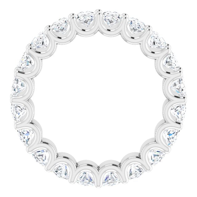 Platinum Oval Natural Diamond Shared U-Prong Eternity Band – 5x3 mm Stones - view 2