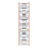 14K Gold Emerald Lab-Grown Diamond Shared U-Prong Eternity Band – 5x3 mm Stones - Rose Gold - view 4