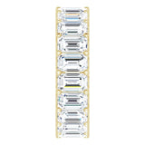 14K Gold Emerald Lab-Grown Diamond Shared U-Prong Eternity Band – 5x3 mm Stones - Yellow Gold - view 4
