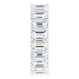 Platinum Emerald Lab-Grown Diamond Shared U-Prong Eternity Band – 5x3 mm Stones - view 4