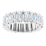 Platinum Emerald Lab-Grown Diamond Shared U-Prong Eternity Band – 5x3 mm Stones - view 3