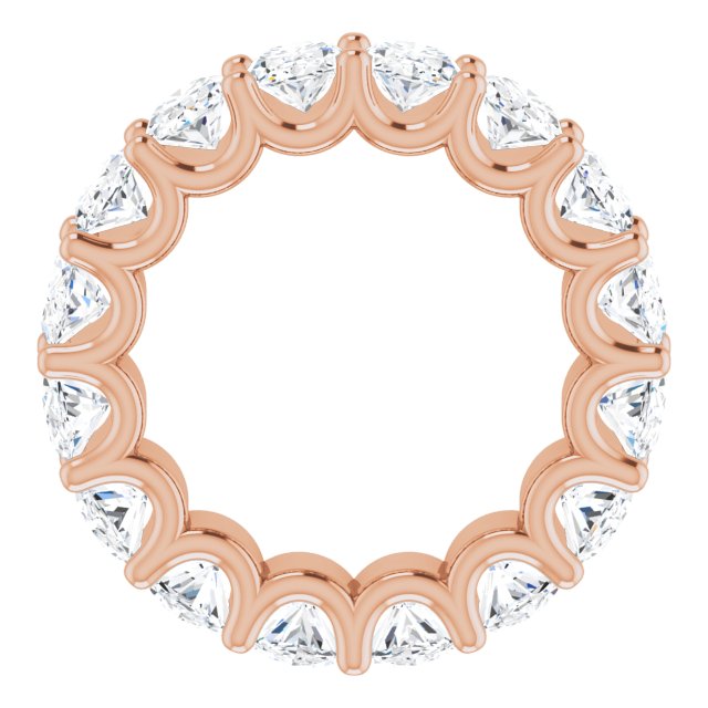 14K Gold Oval Lab-Grown Diamond Shared U-Prong Eternity Band – 6x4 mm Stones - Rose Gold - view 2