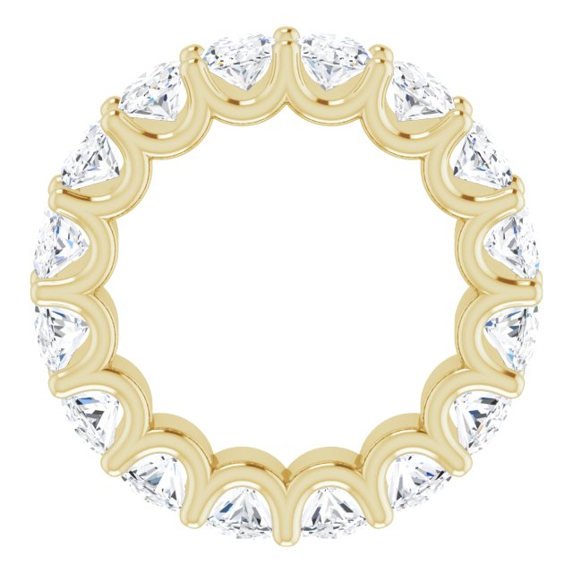 14K Gold Oval Lab-Grown Diamond Shared U-Prong Eternity Band – 6x4 mm Stones - Yellow Gold - view 2
