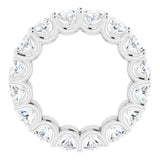 Platinum Oval Lab-Grown Diamond Shared U-Prong Eternity Band – 6x4 mm Stones - view 2