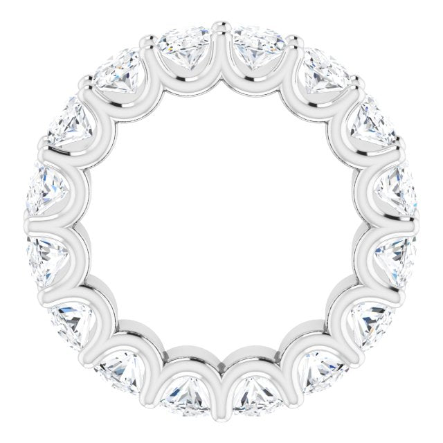 Platinum Oval Lab-Grown Diamond Shared U-Prong Eternity Band – 6x4 mm Stones - view 2