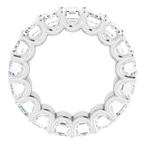 Platinum Emerald Lab-Grown Diamond Shared U-Prong Eternity Band – 6x4 mm Stones - view 2