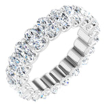 Platinum Oval Lab-Grown Diamond Shared U-Prong Eternity Band – 5x3 mm Stones