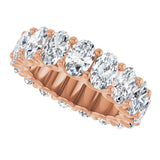 14K Gold Oval Lab-Grown Diamond Shared U-Prong Eternity Band – 6x4 mm Stones - Rose Gold - view 5