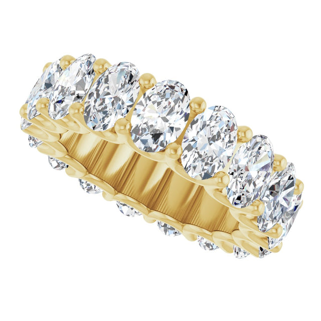14K Gold Oval Lab-Grown Diamond Shared U-Prong Eternity Band – 6x4 mm Stones - Yellow Gold - view 5