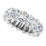 Platinum Oval Lab-Grown Diamond Shared U-Prong Eternity Band – 6x4 mm Stones - view 5