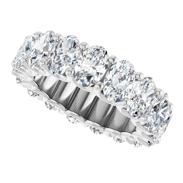 Platinum Oval Lab-Grown Diamond Shared U-Prong Eternity Band – 6x4 mm Stones - view 5