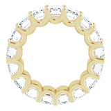 14K Gold Emerald Lab-Grown Diamond Shared U-Prong Eternity Band – 6x4 mm Stones - Yellow Gold - view 2