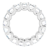 Platinum Emerald Lab-Grown Diamond Shared U-Prong Eternity Band – 6x4 mm Stones - view 2