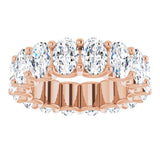 14K Gold Oval Lab-Grown Diamond Shared U-Prong Eternity Band – 6x4 mm Stones - Rose Gold - view 3
