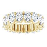 14K Gold Oval Lab-Grown Diamond Shared U-Prong Eternity Band – 6x4 mm Stones - Yellow Gold - view 3