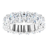 Platinum Oval Lab-Grown Diamond Shared U-Prong Eternity Band – 6x4 mm Stones - view 3